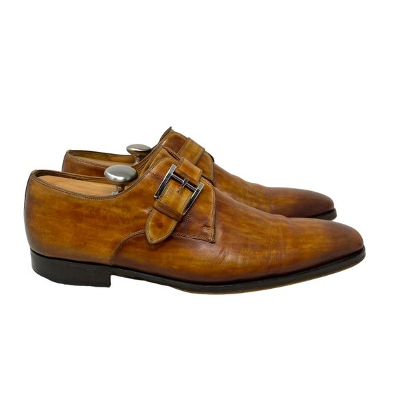 Magnanni Marco II Monk Strap Brown Spanish Leather Square Toe Shoes - Size 10.5 main image 13